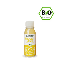 Bio Ingwer Shot in 85 ml bottle, immune system support, cold-pressed, no additives, DE-ÖKO-006 certified.